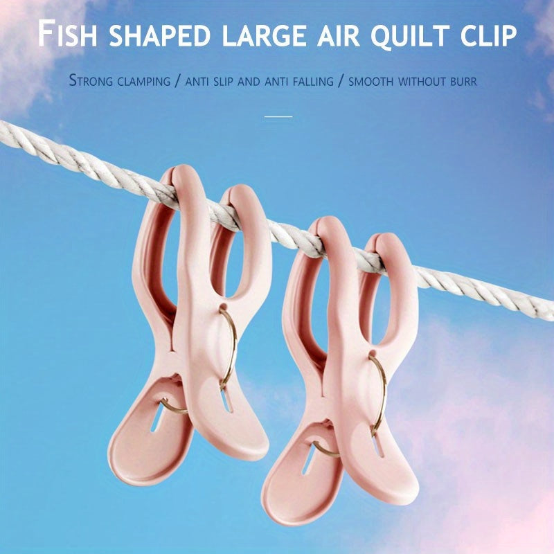 6pcs Windproof Plastic Clothes Clips, Heavy Duty Quilt Drying Clamps, Large Hanging Hanger Clips for Laundry and Home Use, Clothes Pins