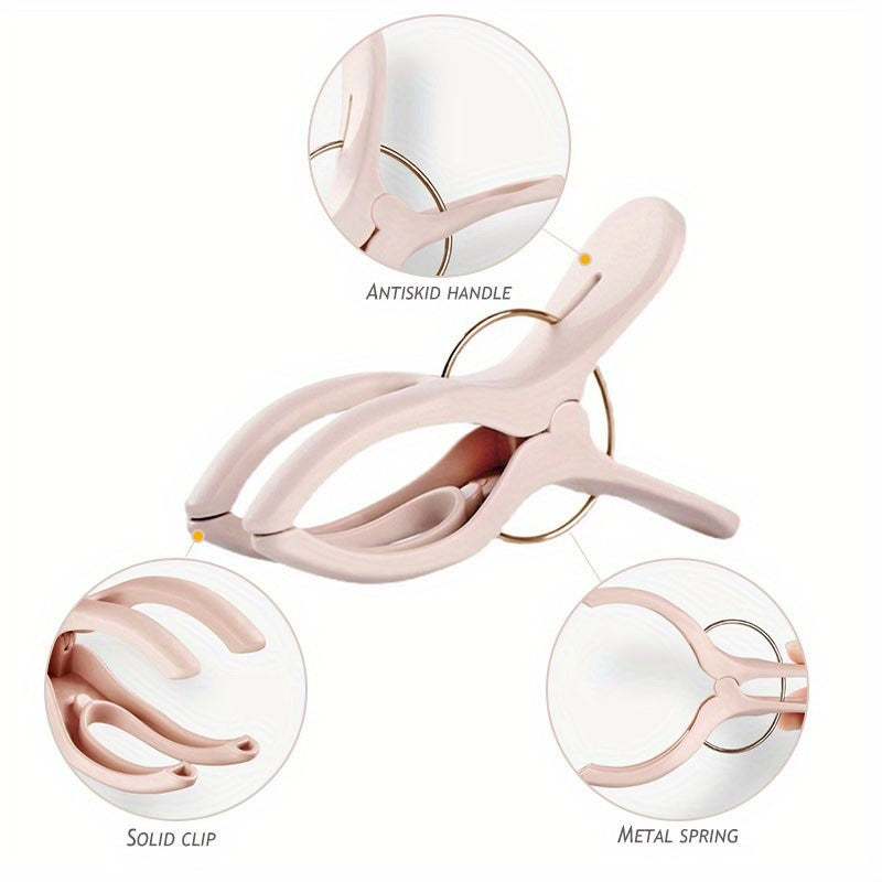 6pcs Windproof Plastic Clothes Clips, Heavy Duty Quilt Drying Clamps, Large Hanging Hanger Clips for Laundry and Home Use, Clothes Pins