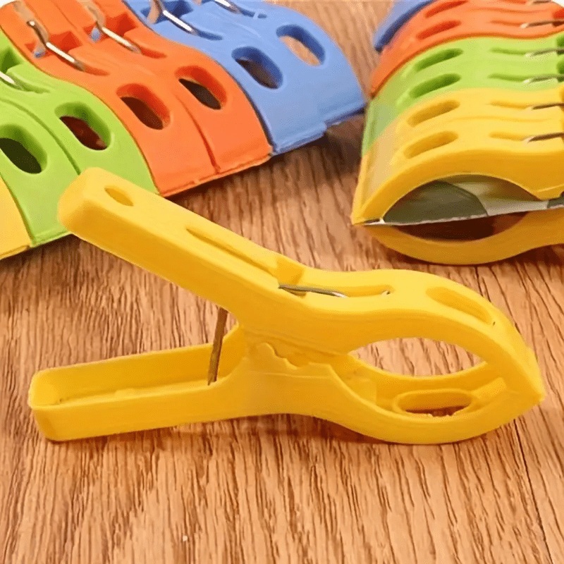 16pcs Large Plastic Clothes Clip, Hanger Clip, Windproof Beach Towel Clip, Clothes Nail, Strong Spring Clip