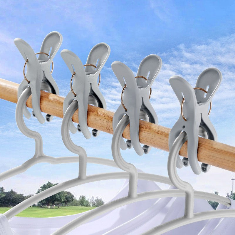 6pcs Windproof Plastic Clothes Clips, Heavy Duty Quilt Drying Clamps, Large Hanging Hanger Clips for Laundry and Home Use, Clothes Pins
