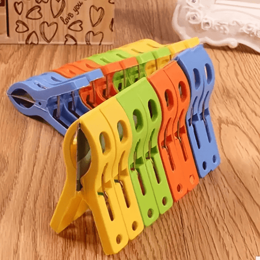 16pcs Large Plastic Clothes Clip, Hanger Clip, Windproof Beach Towel Clip, Clothes Nail, Strong Spring Clip