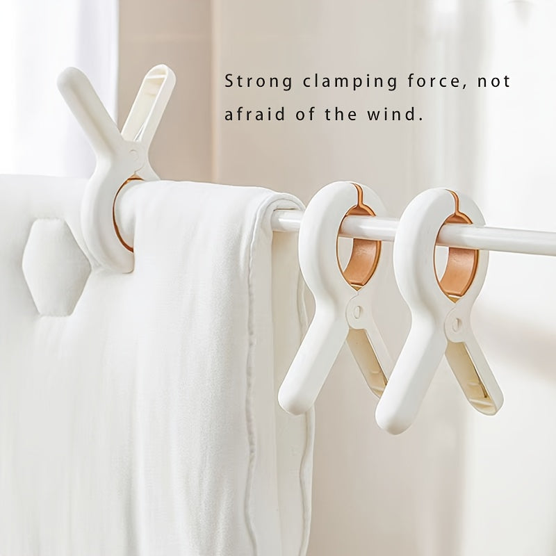 5pcs Windproof Clothes Clips, Heavy-Duty Plastic, Strong Grip, Non-Slip, Traceless, Multi-Purpose for Bed Sheets, Towels, and Home Drying, Towel Clips, Clothes Pins