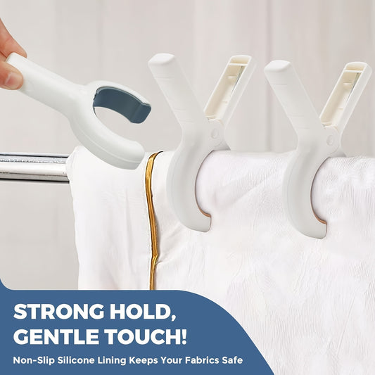 Heavy-Duty Plastic Beach Towel Clips - Windproof Clothespins for Pool & Cruise Chairs, Laundry, and Blankets, Clothes Pins