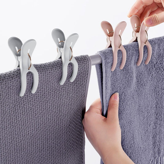 6pcs Windproof Plastic Clothes Clips, Heavy Duty Quilt Drying Clamps, Large Hanging Hanger Clips for Laundry and Home Use, Clothes Pins
